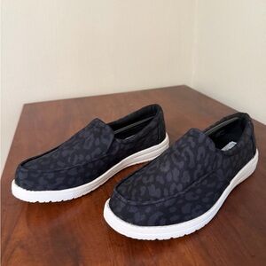Black on Black Not Rated Leopard Slip-On Shoes